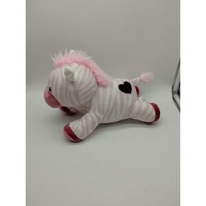 Animal Adventure Pink Striped Zebra with Heart Plush
